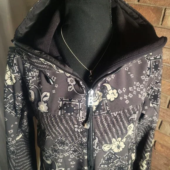 Bogner Fire + Ice Women's Softshell Hood Floral Jacket Gray/Black/Cream - ML - Picture 10 of 15